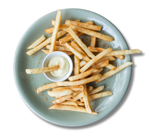 ración de patatas fritas en un plato